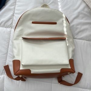 Elegant Cream and Brown Women's Backpack
